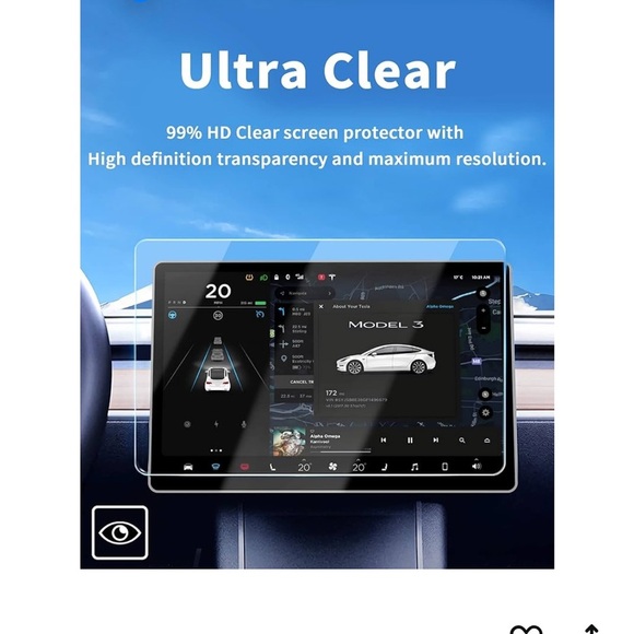 Corefyco Tempered Glass Screen Protector for Tesla Model 3/Y - Picture 8 of 11